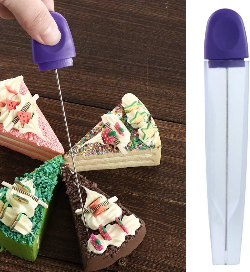 Pokinge 2Pcs Stainless Steel Cake Tester Needle,Reusbale Cake Testing Probe Stick Cake Skewer with Cover Baking Tools for Cake,Bread,Biscuit,Muffin,Pancake - Image 2